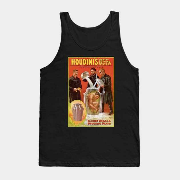 Vintage Magic Poster Art, Harry Houdini Tank Top by MasterpieceCafe